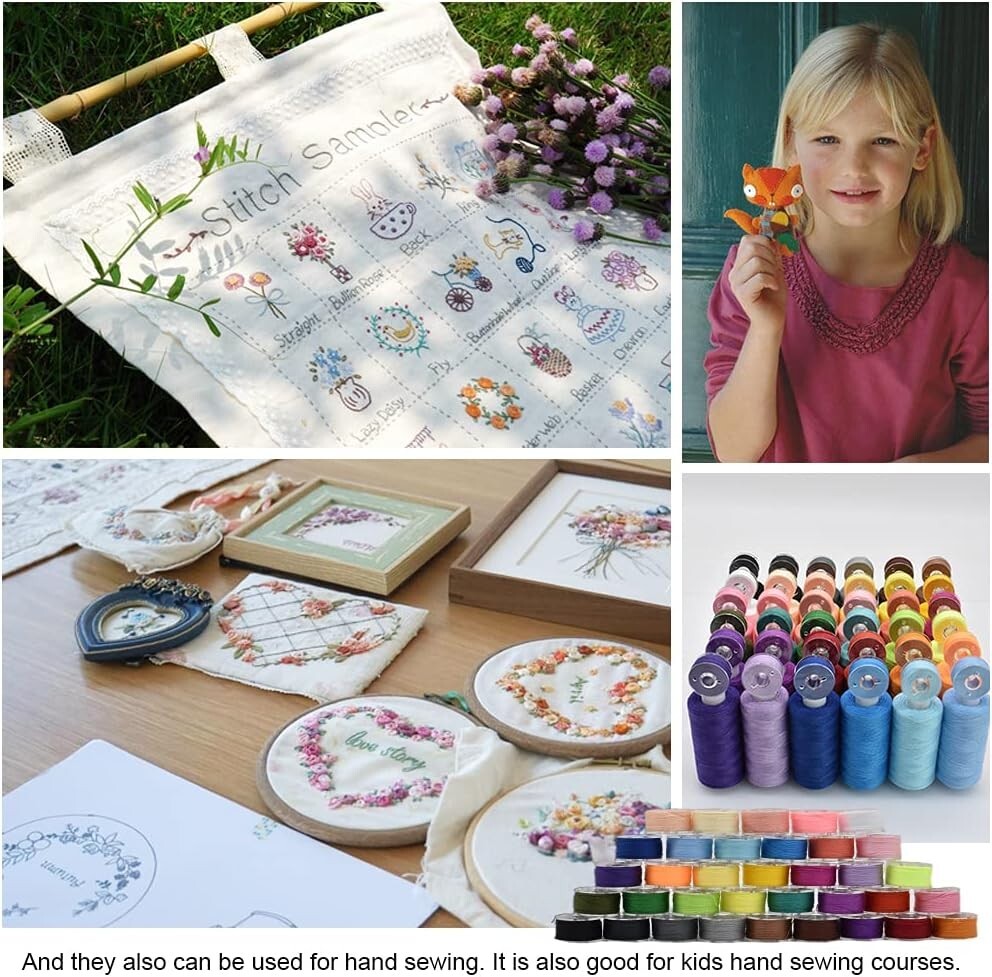 72Pcs Bobbins Sewing Threads Kit, 36 Colors Spools 360Yards per Polyester Thread