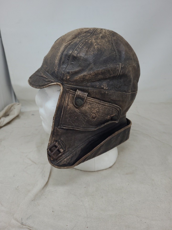 Ww11 Era Aviation Hat Brown Leather