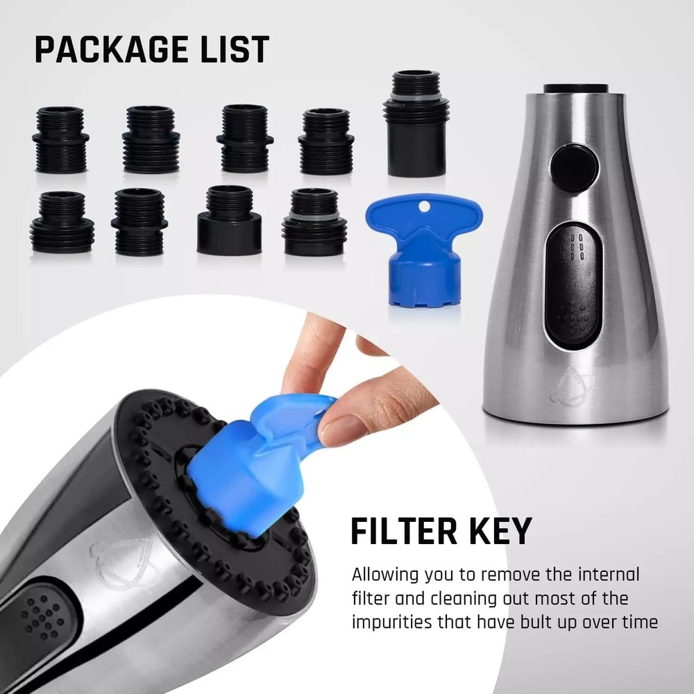 Kitchen Faucet Head Replacement - Pull Down Sprayer for Moen, Delta & American