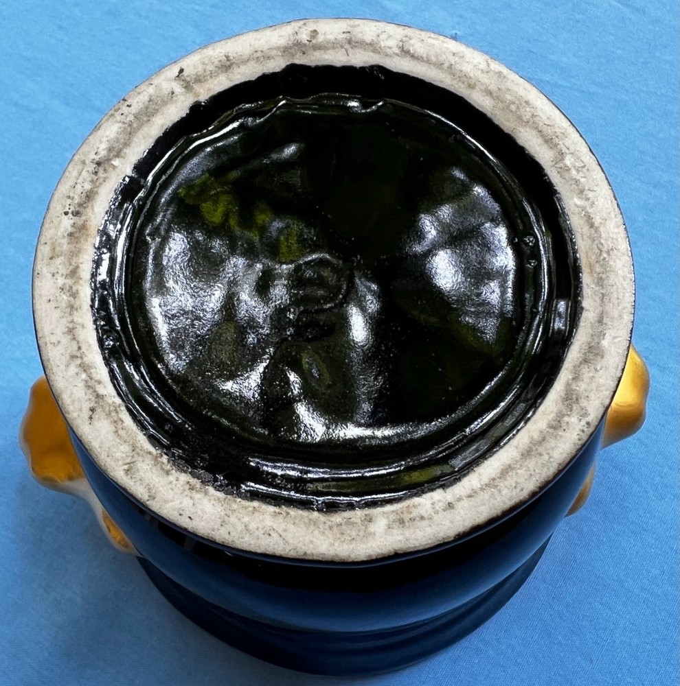Hand Painted Heavy Gold on Black Cache Pot Planter