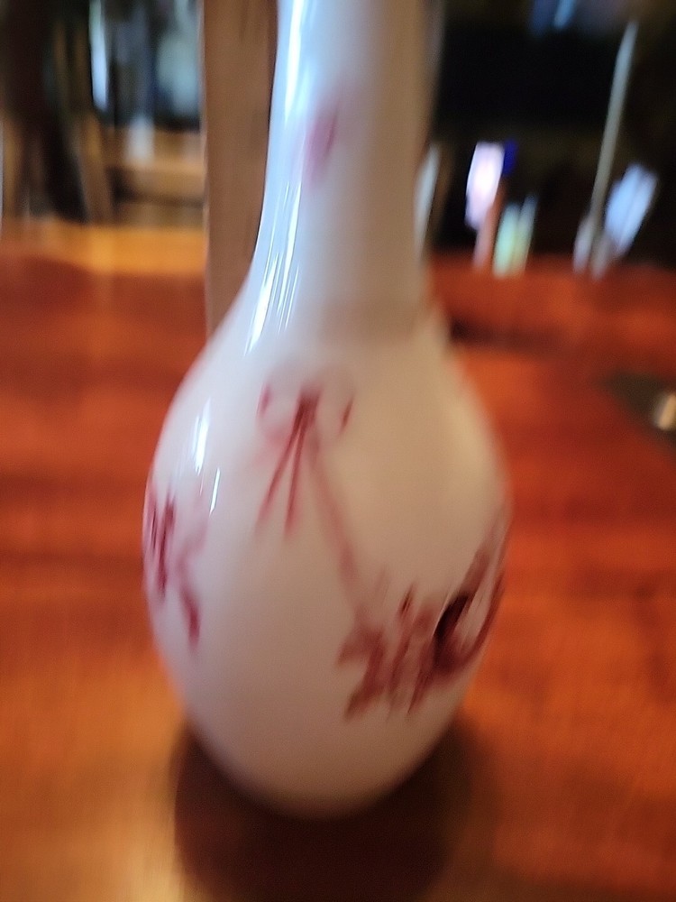 Antique White Hand Blown Bottle With Original Paint