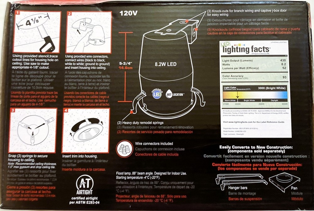 Lithonia Lighting 4" Baffle Dimmable LED Light - Complete Kit