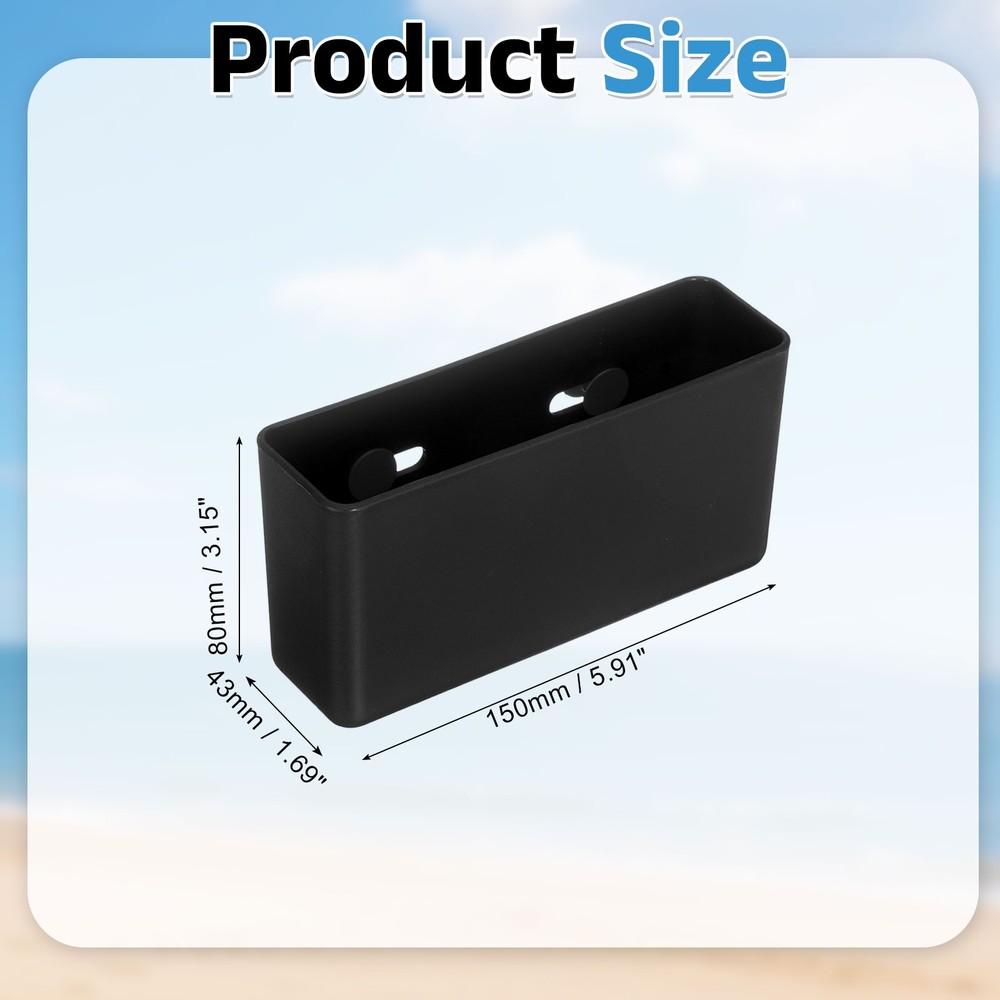 Organizer Holder for Beach Bag, Plastic Insert Holder Charm, Black