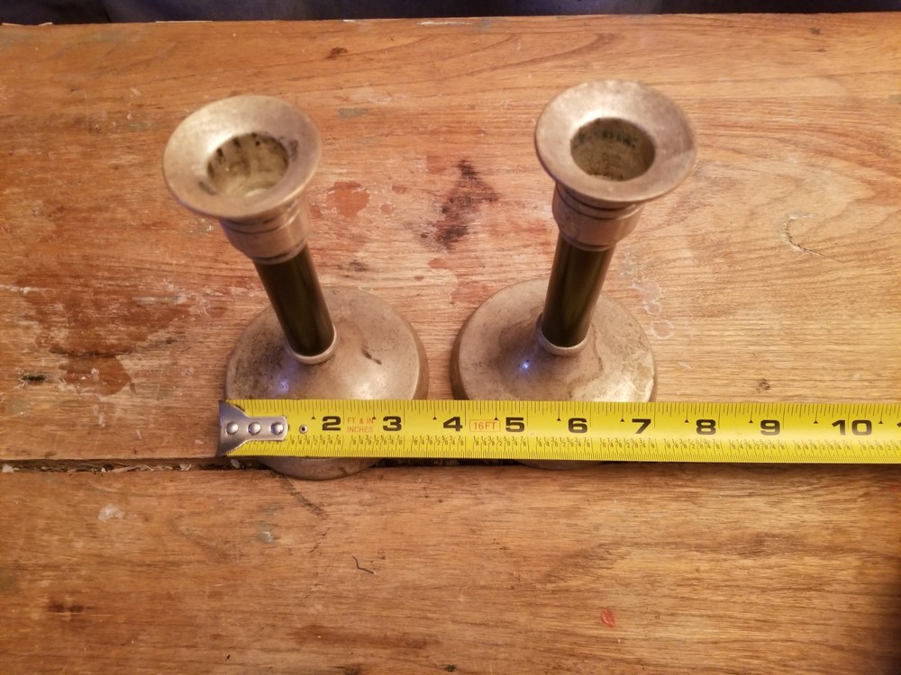 2 Vintage Antique Candlestick Holders
