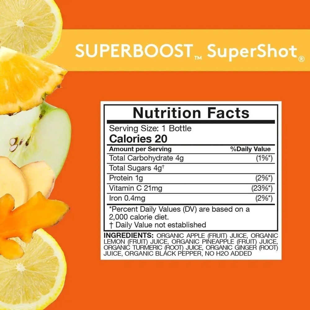 Nutritious Cold-Pressed Juice Blend - Superboost Flavor, 12 Pack, 2.1 oz Bottles