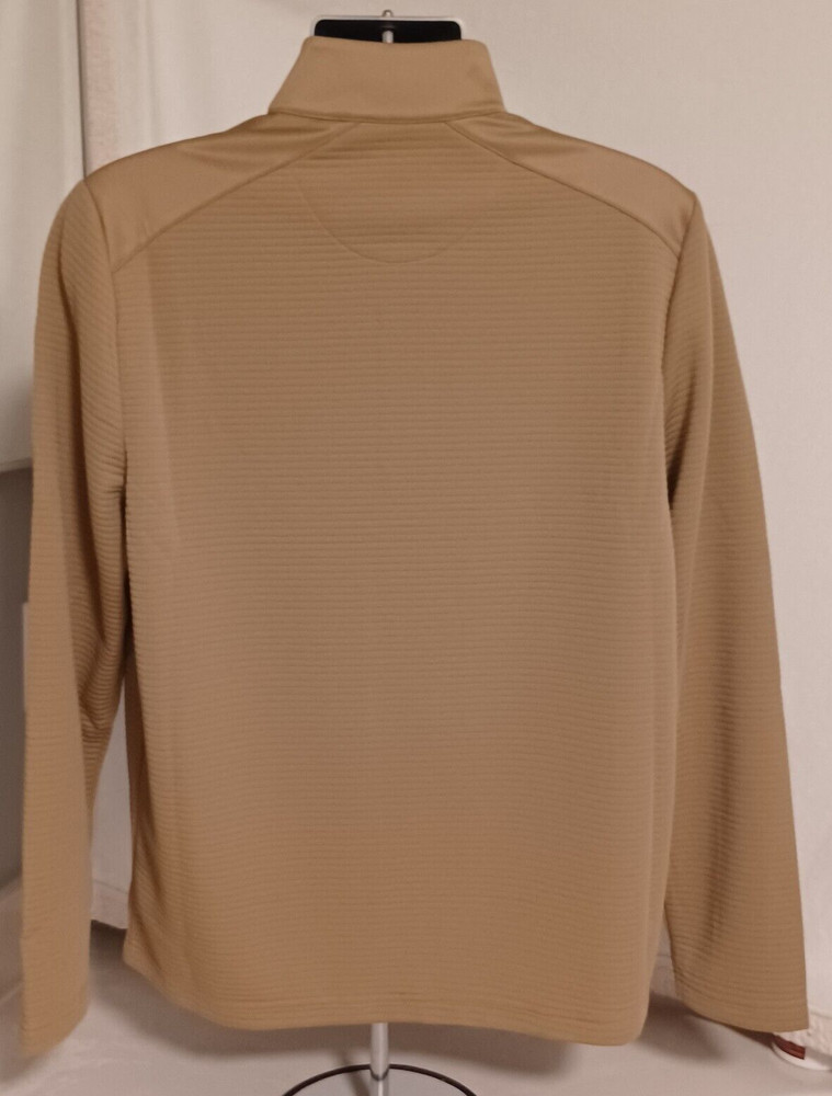 Callaway Golf Opti-Dri 1/4 Zip Ribbed Pullover Men's Medium Chinchilla Beige NEW