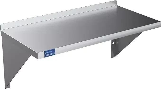Restaurant Kitchen Stainless Steel Wall Shelf NSF Heavy Duty Design 12"x72"