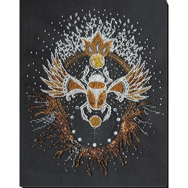 Bead Embroidery Kit Scarab Beaded stitching Beadwork DIY Abris Art
