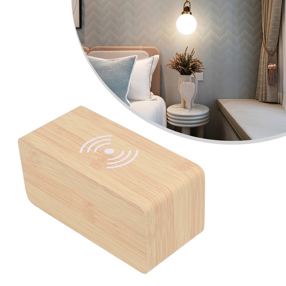 Clock Home D??cor Office Decor Temp Wireless Charging 12/24 Hour Switch