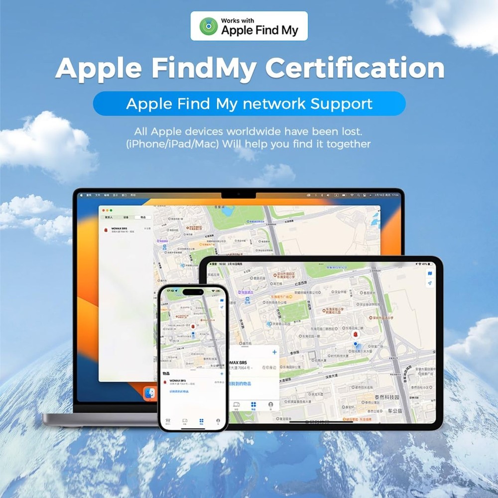 2 Pack Bluetooth Tracker Pair with A-pple Find My(i-OS Only) Intelligent Find...