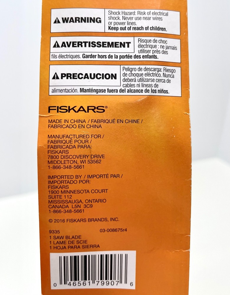 OPEN PACKAGE - Fiskar Replacement Pole Saw Blade Pruner, 3pk., 9335