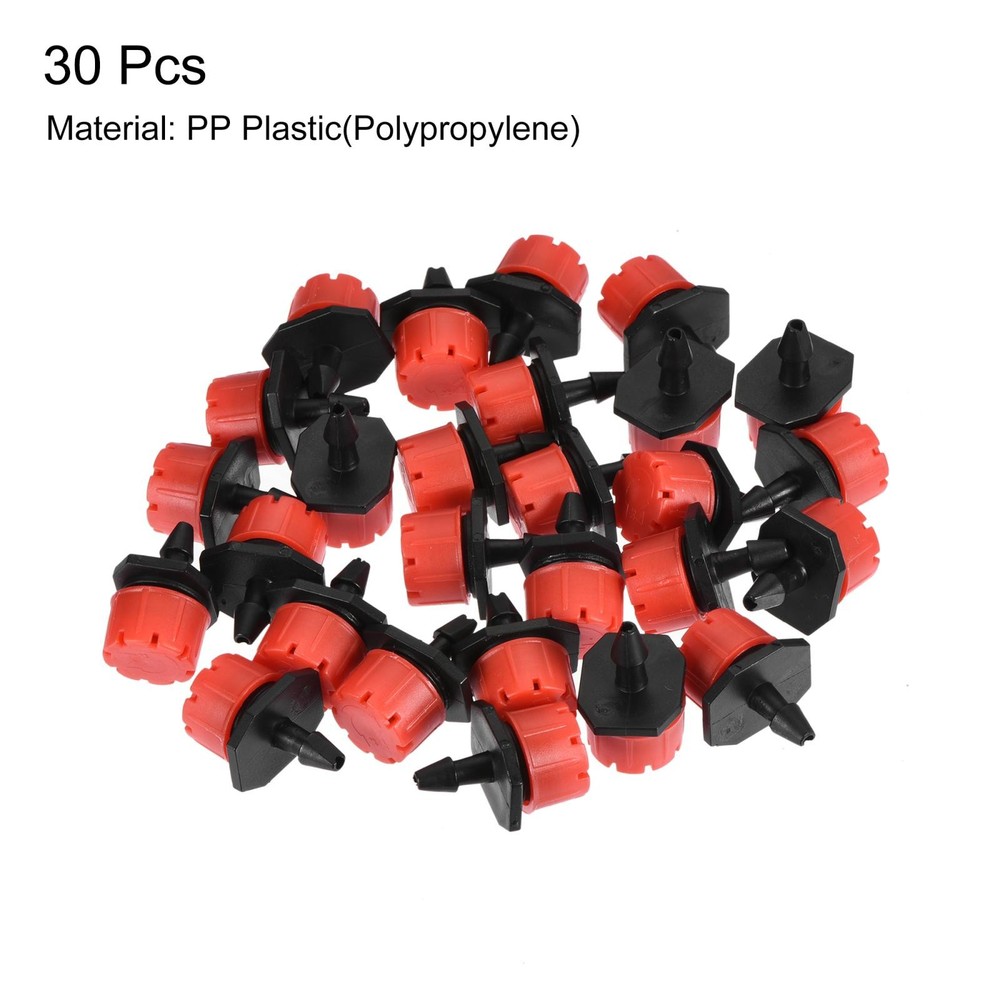 Adjustable Emitters Drip 8 Hole 360 Degree Red 30pcs