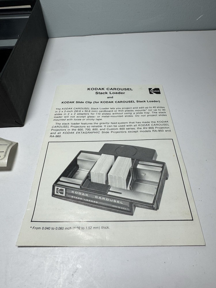 Kodak Slide Projector Carousel Stack Loader in Box with Manual - Excellent