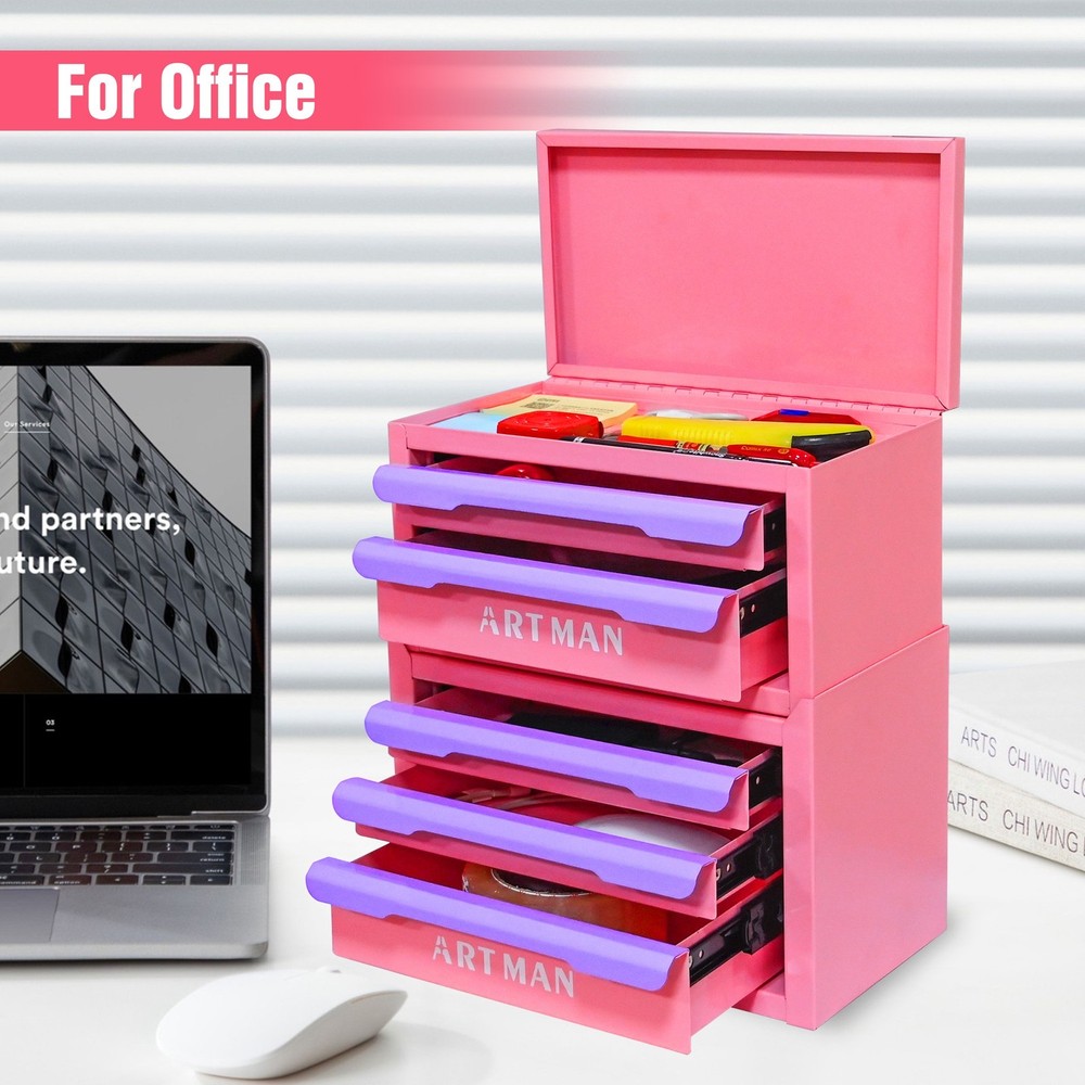 2+3Layer Drawer-Style Desktop Organizer Box,Office Desk Workstation Tool Storage