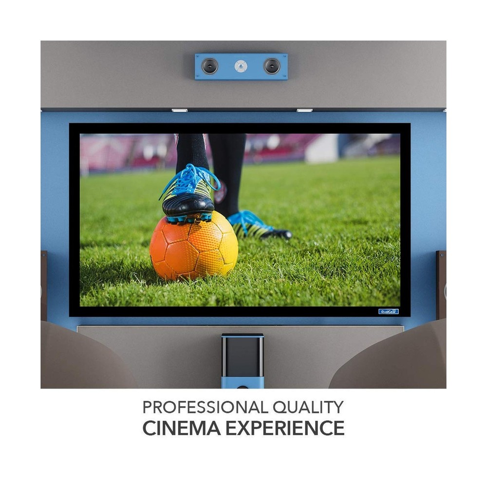 QualGear 92-Inch Fixed Frame Projector Screen 16: 9 3D High Definition 1.0 ga...