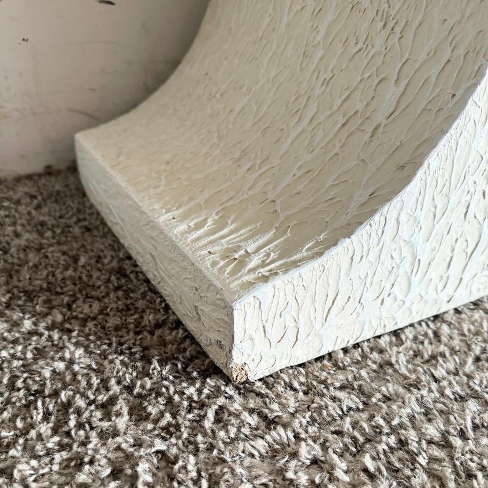 Postmodern Sculpted White Stucco Etagere/Bookshelf
