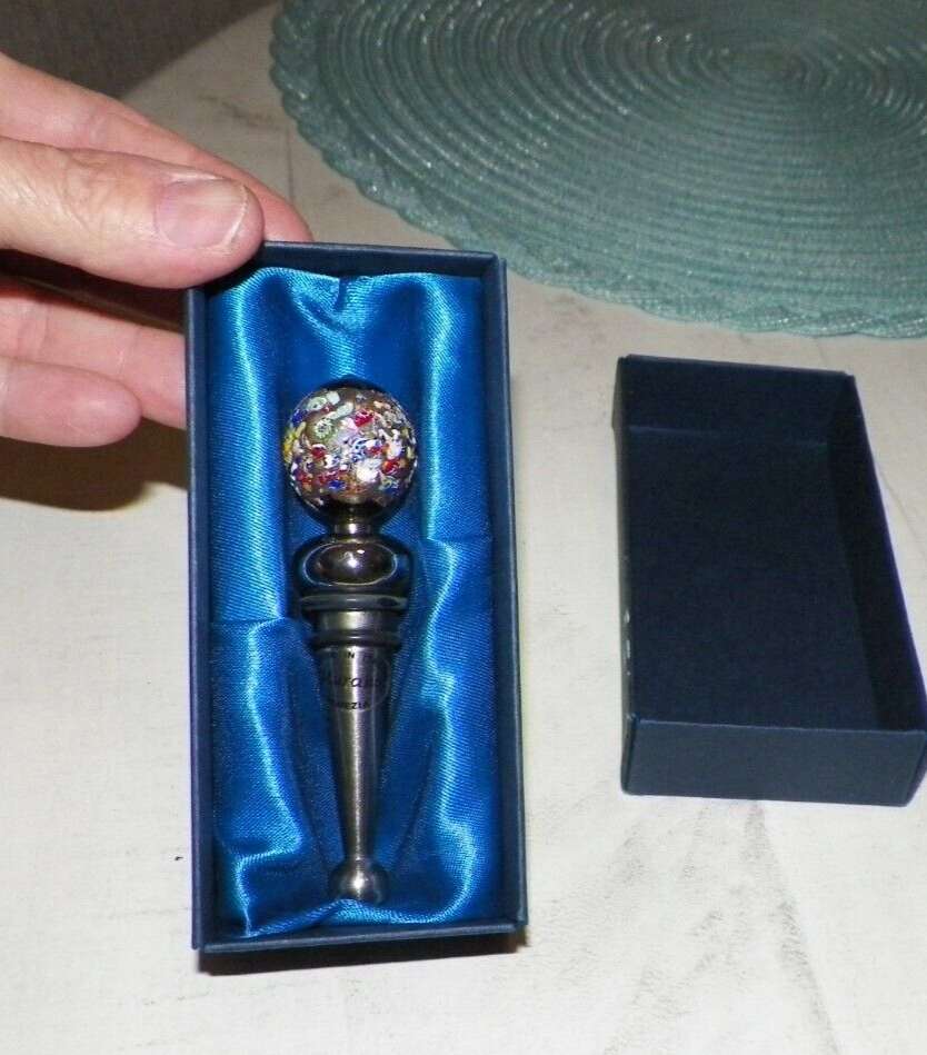 MURANO VENEZIA BOTTLE STOPPER NIB