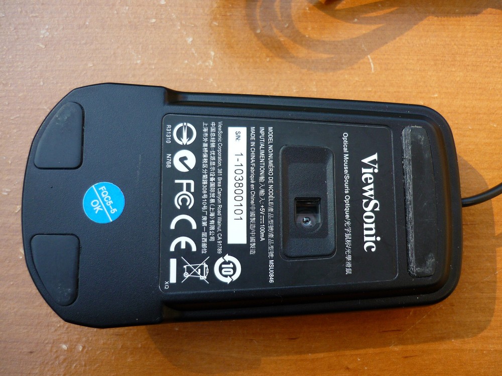 Vintage ViewSonic MSU0846 Optical Wheel Mouse USB Wired Gloss Black