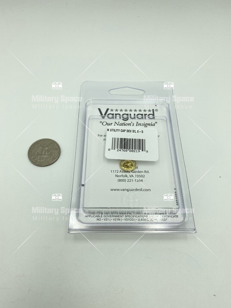 GENUINE U.S. NAVY CAP DEVICE: E5 PETTY OFFICER SECOND CLASS - SILVER