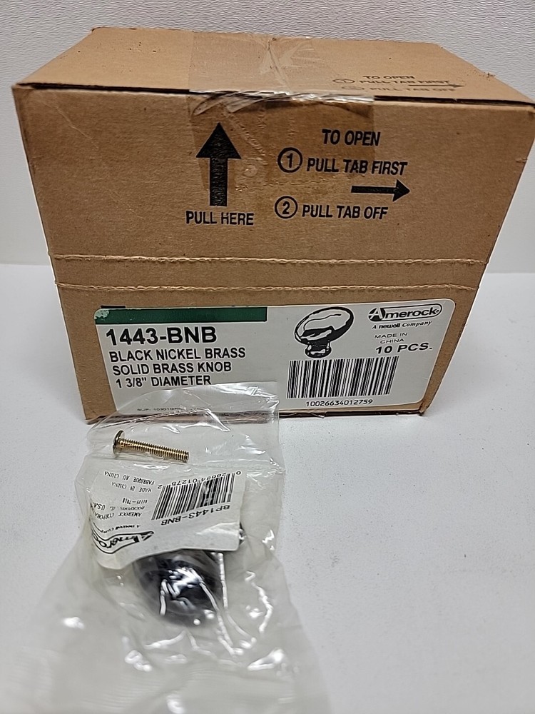 10 PACK Amerock BP1443-BNB Solid Black Nickel 1 1/4" Oval Cabinet Knob Pulls