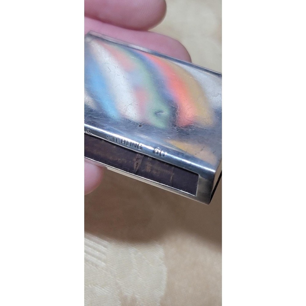 Antique Solid Sterling Silver 925 Matchbox Holder Monogrammed Engraved Swank