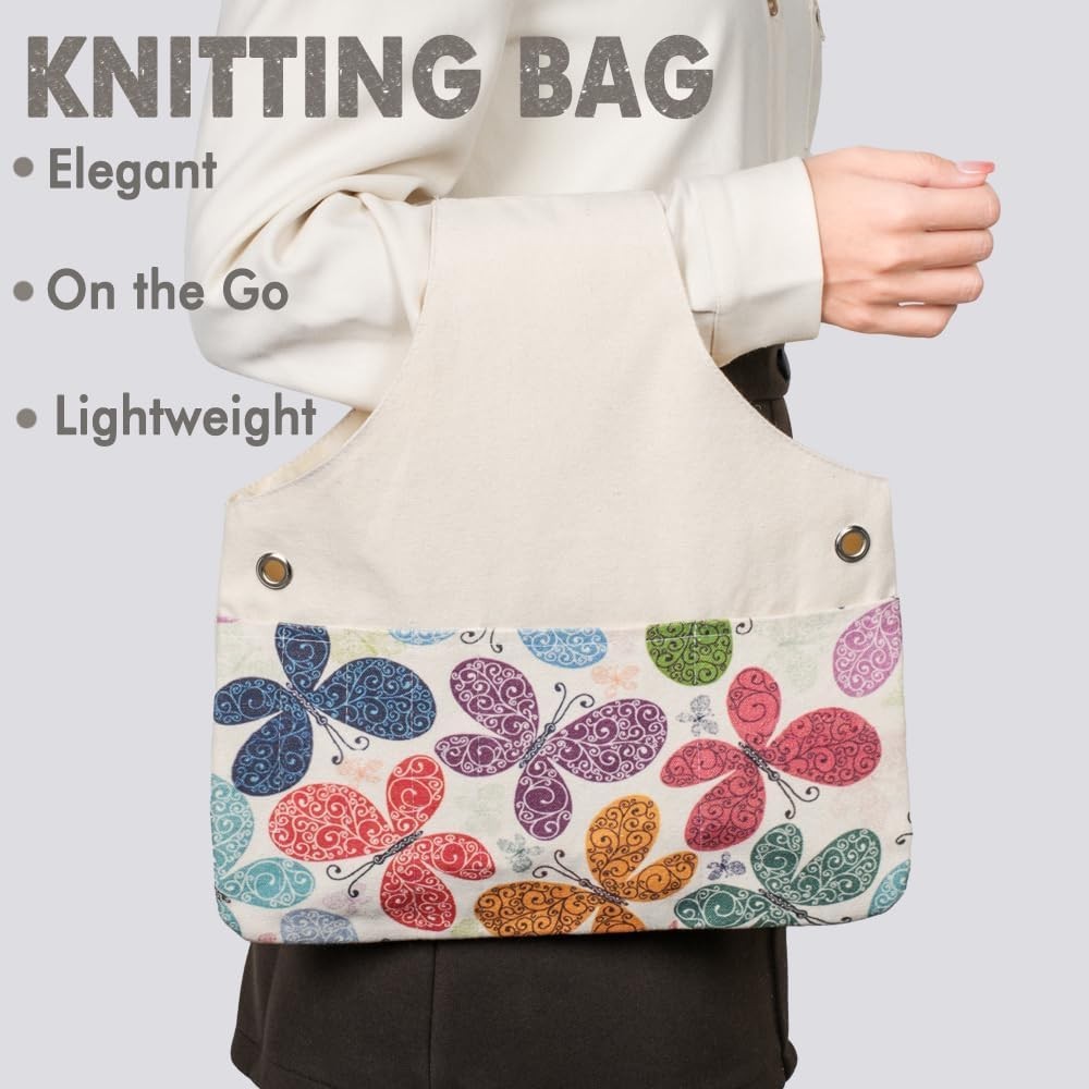 Yarn Storage Organizer Bag Lightweight with Multiple Pockets for Knitting