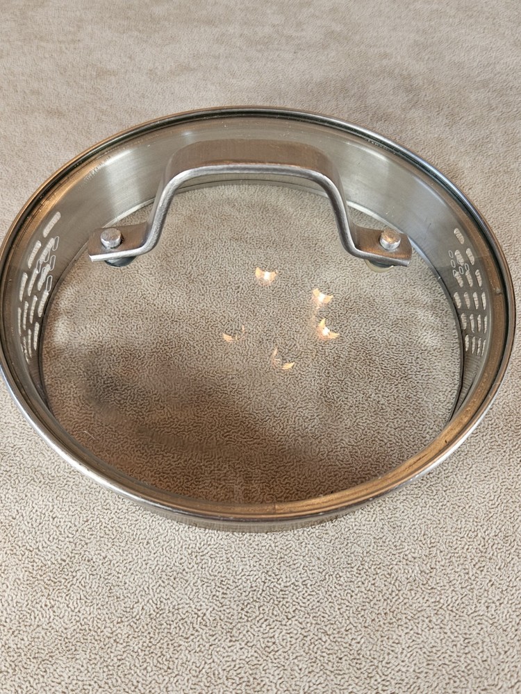 Calphalon Glass Lid Replacement Pot Pan Strainer 6.25" Inside 7" Outer