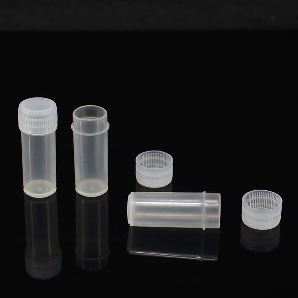 100Pcs 7ml Plastic Empty Sample Bottles Mini Vials Small Items Storage Container