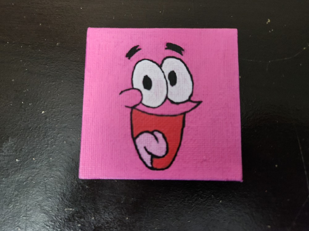 Handpainted Stretched Canvas Magnet Patrick Star (*FAST SHIPPING!*)
