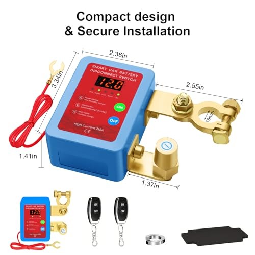 Kill Switch for Car-Remote Battery Disconnect Switch 12V,Upgrade Smart blue