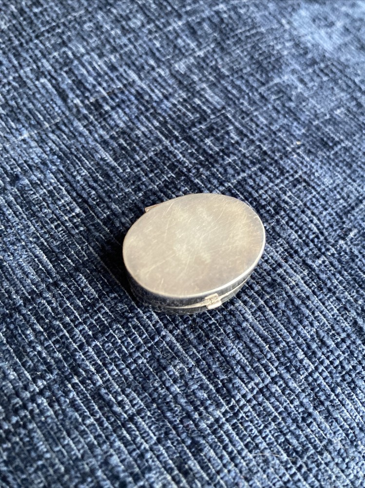 vintage sterling silver engraved oval pill box