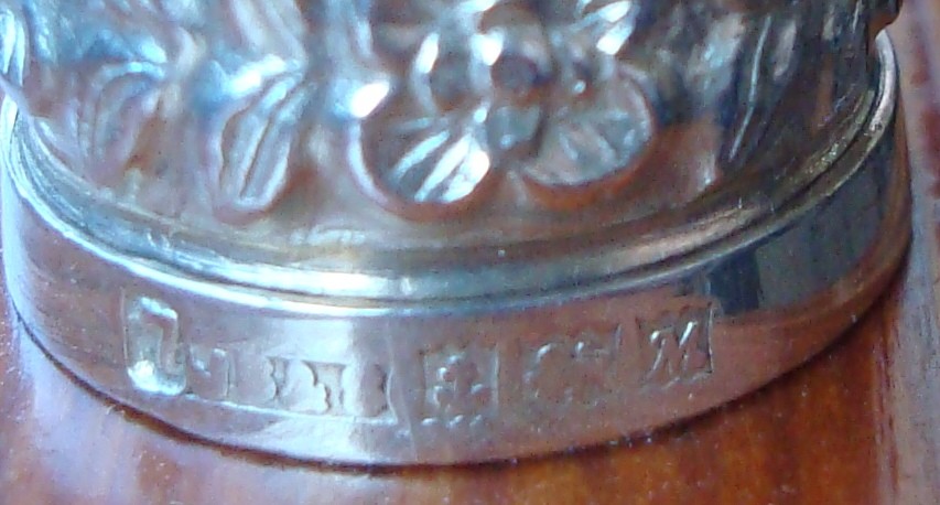 Sterling Silver Engraved Thimble, hallmarked, flowers
