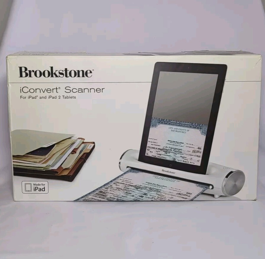 BROOKSTONE ICONVERT SCANNER 771237 *FOR APPLE IPAD, IPAD2 TABLETS ONLY*
