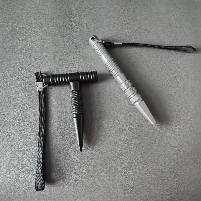 Grey Black T-Type Pen Dual-Use Tactical Pen Window Broken Survival EDC Tools