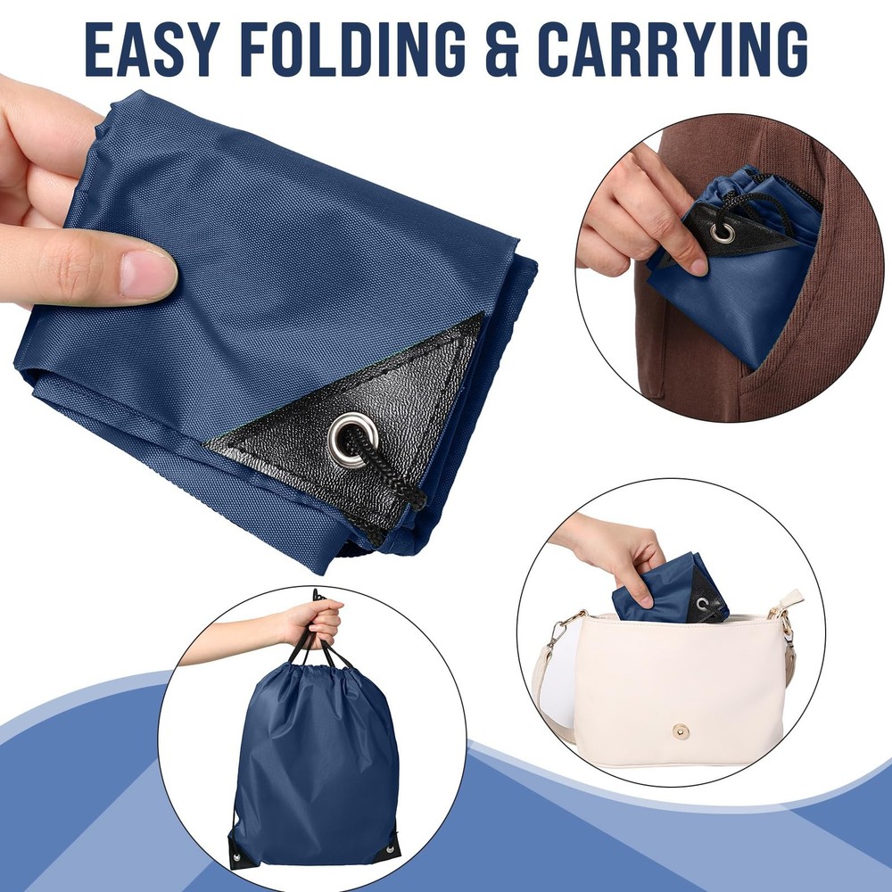 Silkfly 100 Pieces Drawstring Backpack Bags Bulk Portable One Size, Navy Blue