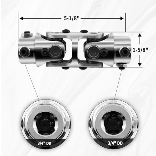 3/4" x 3/4" CHROME DOUBLE U Joint Steering Universal Joint DOUBLE U Chrome