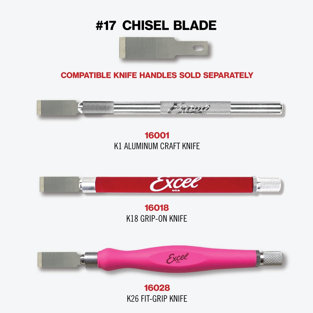 #17 Chisel Blades – 100 Pack Carbon Steel Chisel Replacement Blades - Heavy D...