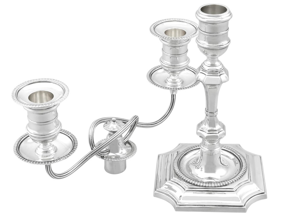 Antique Victorian Sterling Silver Two-Light Candelabra (1893)