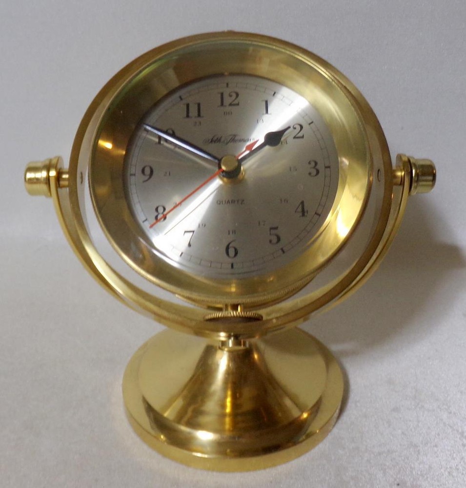 Seth Thomas Gimballed Brass Ships Ship Clock