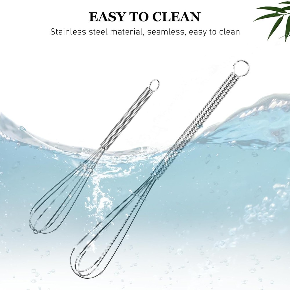 Mini Whisks Stainless Steel Whisk Set 5" 7", 2 Pack