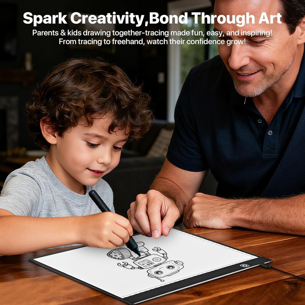Adjustable A4 LED Light Pad for Tracing, Drawing, and Sketching