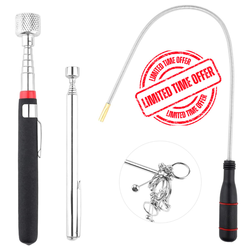 3 Pack Telescoping Magnet Pick up Tool Set，Extendable Magnetic Pick Up Tools a