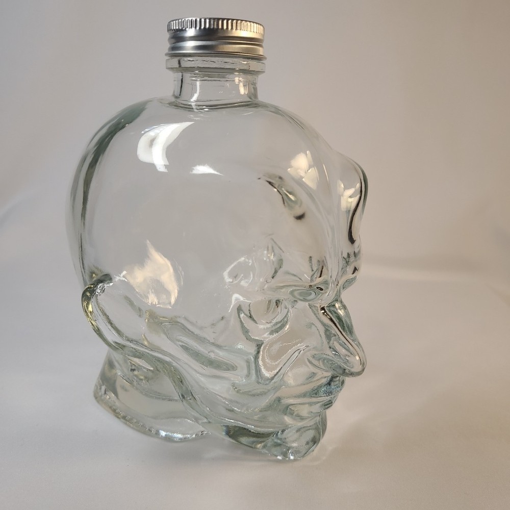 Clear Glass Demon Devil Head Bottle