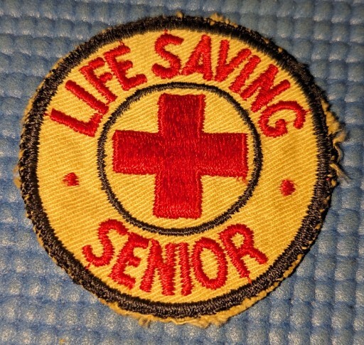 Vintage Red Cross Life Saving Senior Patch 2.5" Round