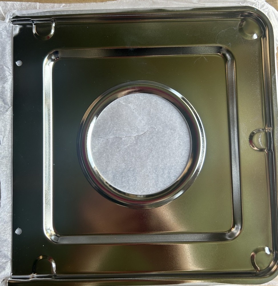 Stanco 9" x 9.25" Chrome Square Gas Range Drip Pan, 950S