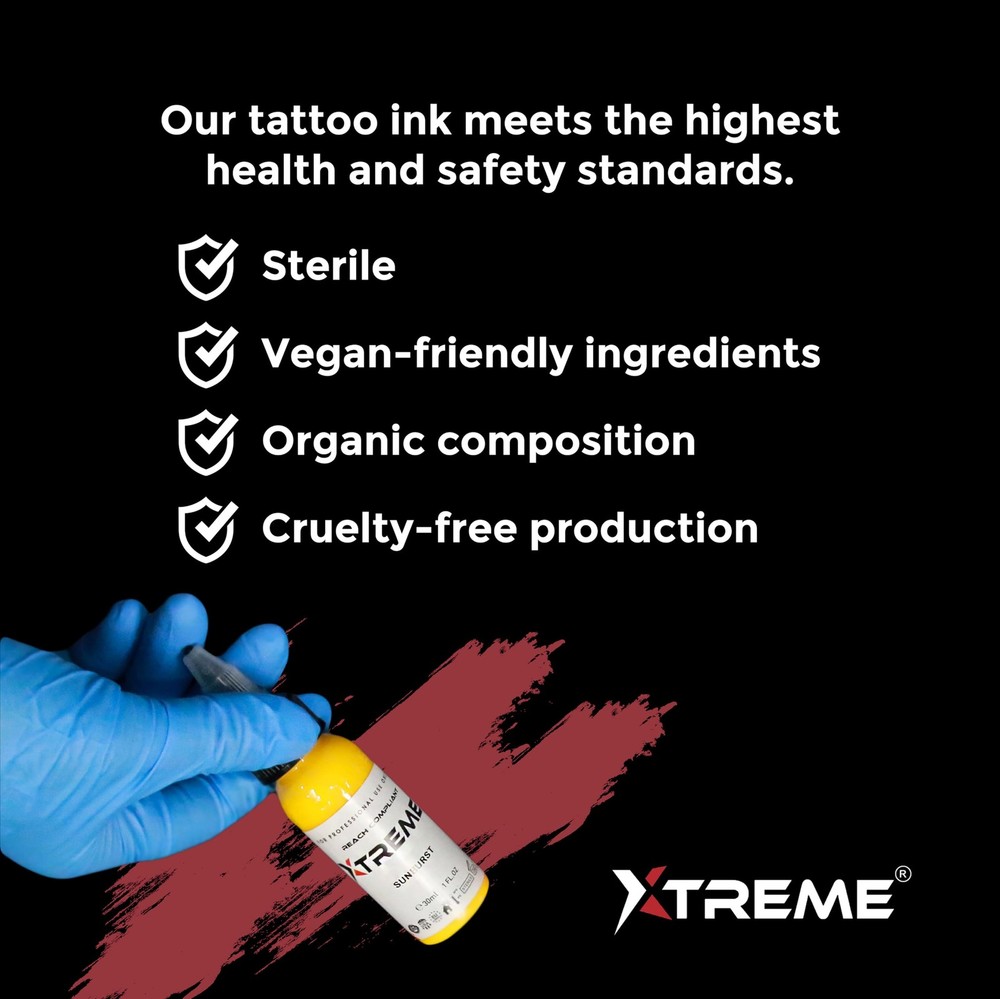 Xtreme Tattoo Ink: Versatile Medium Viscosity, Precision, Rich Hue - Pro Grade