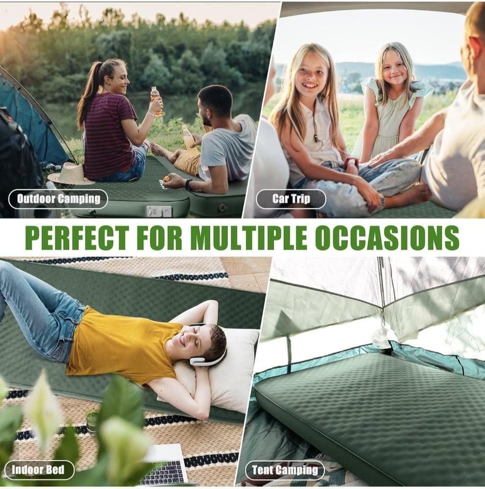 NYECHTO Self Inflating Sleeping Pad for Camping, 4" Extra-Thick Memory Foam A962