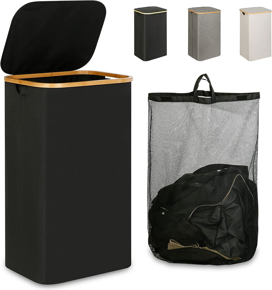 Laundry Hamper with Lid, 110L Large Laundry Hamper with Handle and Lid, Colla...