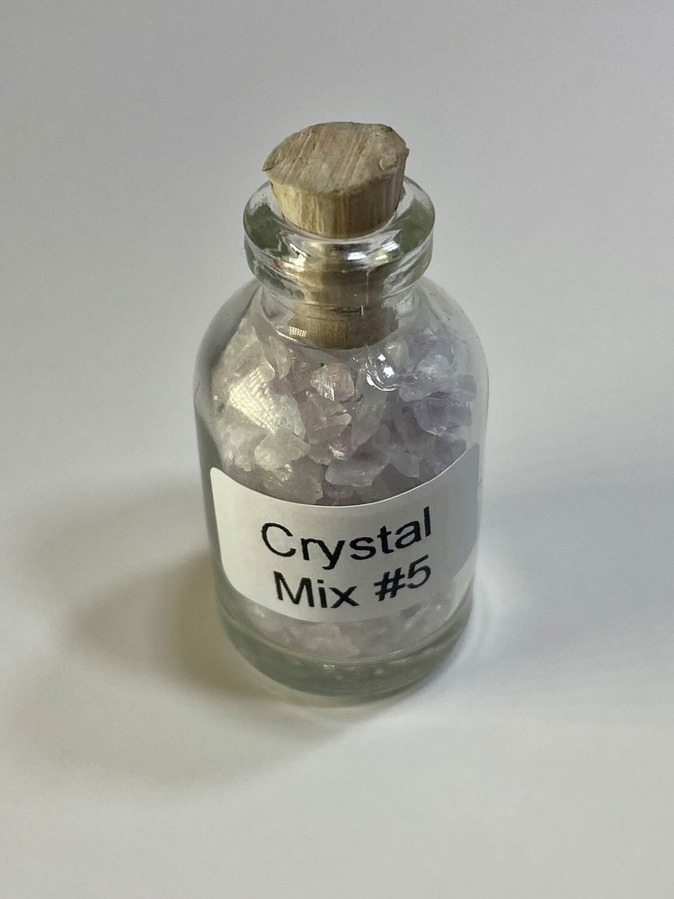 Crystal Mix #5 Gemstones Mini Gemstone Bottles with 3 Different Crystals