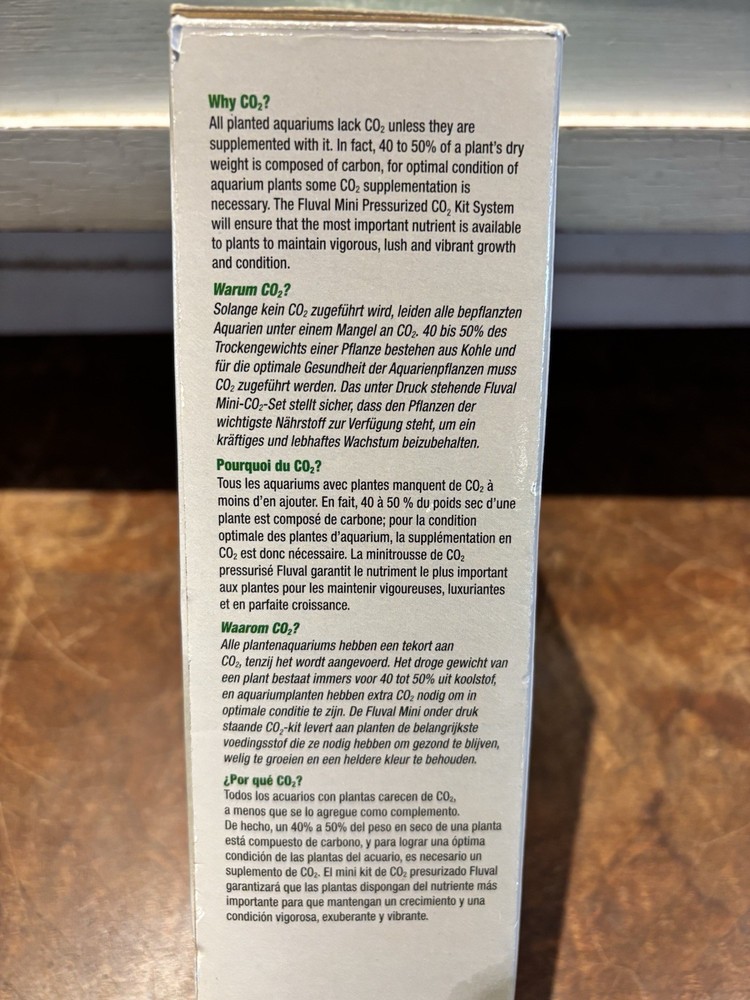 Fluval Mini Pressurized CO2 Kit 15 Gal Diffuser Threaded Cartridge x2